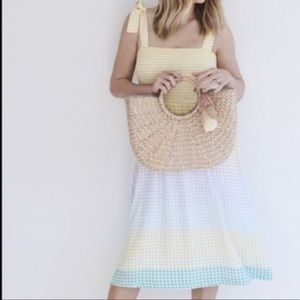 Lauren Conrad multi color tie shoulder rubbed top